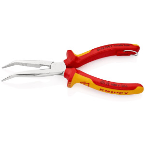 KNIPEX 26 26 200 T Flachrundzange mit Schneide...