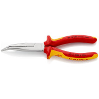 KNIPEX 26 26 200 Flachrundzange mit Schneide (Storchschnabelzange) isoliert mit Mehrkomponenten-Hüllen, VDE-geprüft verchromt 200 mm