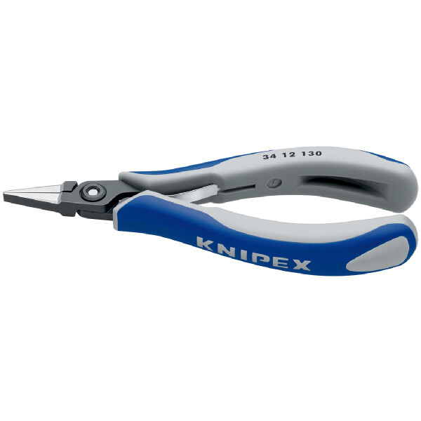 KNIPEX 34 12 130 Präzisions-Elektronik-Greifzange mit Mehrkomponenten-Hüllen brüniert 130 mm