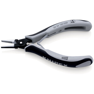 KNIPEX 34 42 130 ESD Präzisions-Elektronik-Greifzange ESD mit Mehrkomponenten-Hüllen brüniert 130 mm