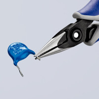 KNIPEX 34 52 130 Präzisions-Elektronik-Greifzange mit Mehrkomponenten-Hüllen brüniert 130 mm