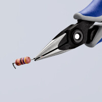 KNIPEX 34 52 130 Präzisions-Elektronik-Greifzange mit Mehrkomponenten-Hüllen brüniert 130 mm