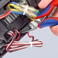 KNIPEX 35 32 115 Elektronik-Greifzange mit durchgestecktem Gelenk mit Mehrkomponenten-Hüllen 115 mm