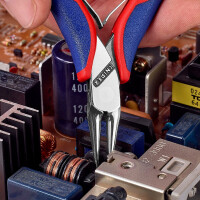 KNIPEX 35 32 115 Elektronik-Greifzange mit durchgestecktem Gelenk mit Mehrkomponenten-Hüllen 115 mm
