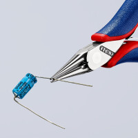 KNIPEX 35 32 115 Elektronik-Greifzange mit durchgestecktem Gelenk mit Mehrkomponenten-Hüllen 115 mm