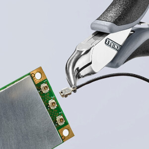 KNIPEX 35 42 115 ESD Elektronik-Greifzange ESD mit durchgestecktem Gelenk mit Mehrkomponenten-Hüllen spiegelpoliert 115 mm