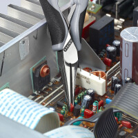 KNIPEX 35 52 145 ESD Elektronik-Greifzange ESD mit durchgestecktem Gelenk mit Mehrkomponenten-Hüllen spiegelpoliert 145 mm