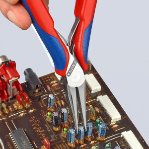 KNIPEX 35 62 145 Elektronik-Greifzange mit Mehrkomponenten-Hüllen spiegelpoliert 145 mm