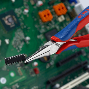 KNIPEX 35 62 145 Elektronik-Greifzange mit Mehrkomponenten-Hüllen spiegelpoliert 145 mm