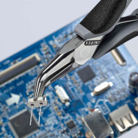 KNIPEX 35 82 145 ESD Elektronik-Greifzange ESD mit durchgestecktem Gelenk mit Mehrkomponenten-Hüllen spiegelpoliert 145 mm