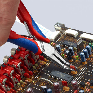 KNIPEX 35 82 145 Elektronik-Greifzange mit durchgestecktem Gelenk mit Mehrkomponenten-Hüllen 145 mm