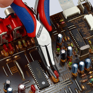 KNIPEX 35 82 145 Elektronik-Greifzange mit durchgestecktem Gelenk mit Mehrkomponenten-Hüllen 145 mm