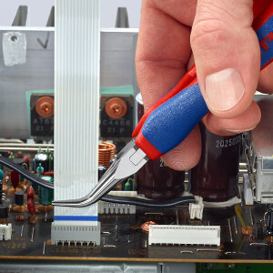 KNIPEX 35 82 145 Elektronik-Greifzange mit durchgestecktem Gelenk mit Mehrkomponenten-Hüllen 145 mm