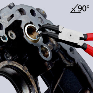 KNIPEX 44 21 J21 SB Sicherungsringzange für Innenringe in Bohrungen mit Kunststoff überzogen schwarz atramentiert 170 mm