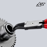 KNIPEX 44 31 J22 Sicherungsringzange für Innenringe in Bohrungen 45° gewinkelt mit Kunststoff überzogen schwarz atramentiert 180 mm