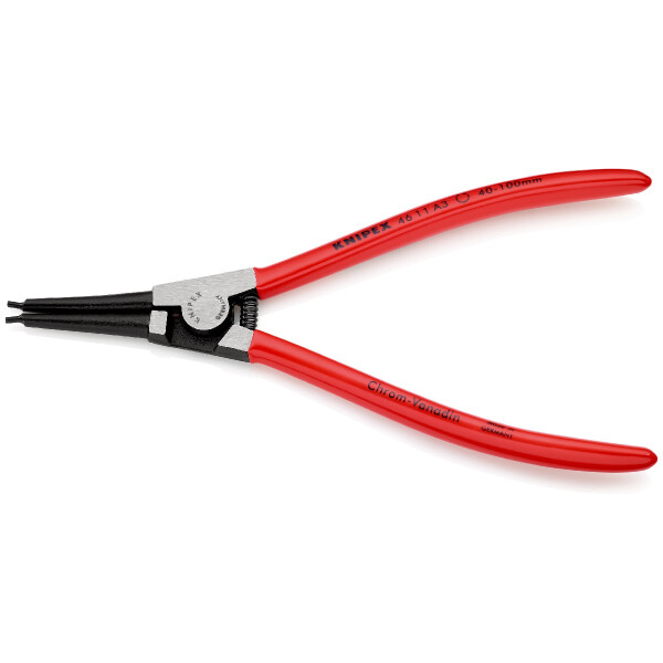KNIPEX 46 11 A3 SB Sicherungsringzange für Außenringe auf Wellen mit Kunststoff überzogen schwarz atramentiert 210 mm