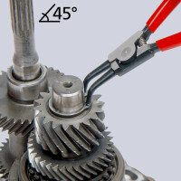 KNIPEX 46 31 A22 Sicherungsringzange für Außenringe auf Wellen 45° gewinkelt mit Kunststoff überzogen schwarz atramentiert 185 mm