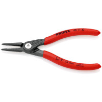 KNIPEX 48 11 J0 Präzisions-Sicherungsringzange für Innenringe in Bohrungen mit rutschhemmendem Kunststoff überzogen grau atramentiert 140 mm