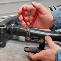 KNIPEX 48 11 J1 Präzisions-Sicherungsringzange für Innenringe in Bohrungen mit rutschhemmendem Kunststoff überzogen grau atramentiert 140 mm