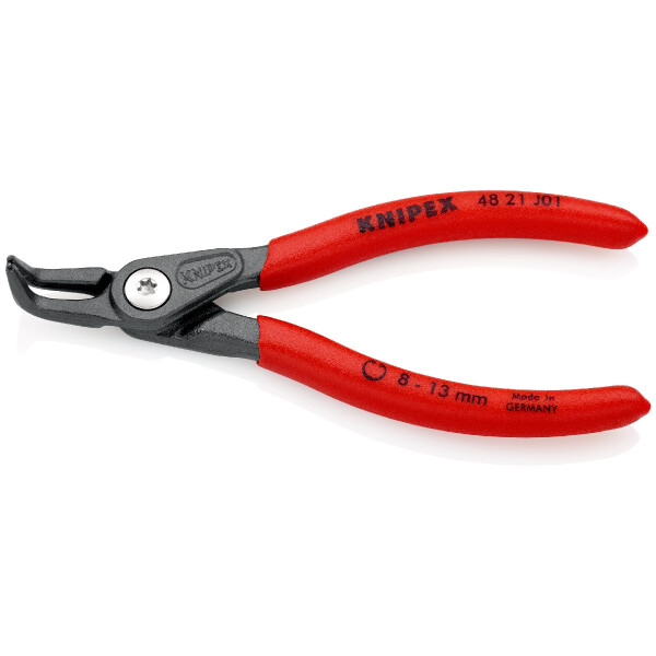 KNIPEX 48 21 J01 Präzisions-Sicherungsringzange für Innenringe in Bohrungen mit rutschhemmendem Kunststoff überzogen grau atramentiert 130 mm