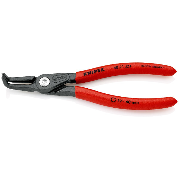 KNIPEX 48 21 J41 SB Präzisions-Sicherungsringzange für Innenringe in Bohrungen mit rutschhemmendem Kunststoff überzogen grau atramentiert 305 mm