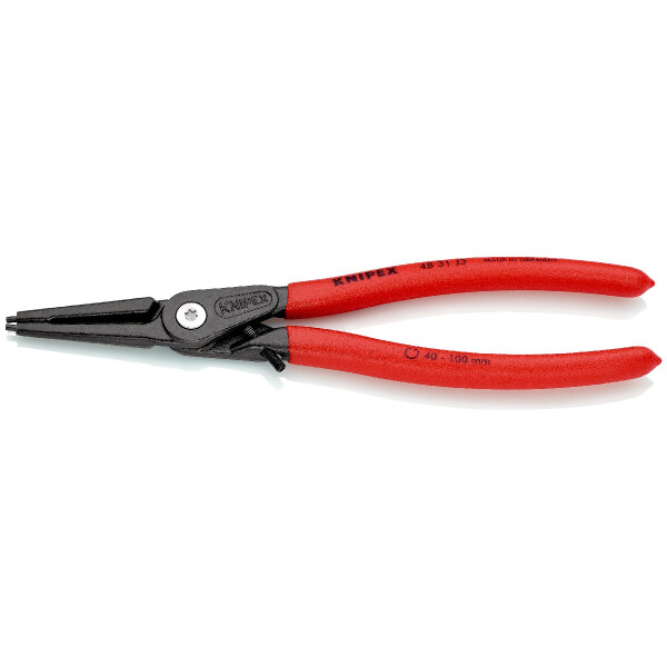 KNIPEX 48 31 J3 Präzisions-Sicherungsringzange für Innenringe in Bohrungen mit Überdehnungsschutz mit rutschhemmendem Kunststoff überzogen grau atramentiert 225 mm