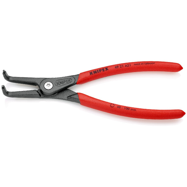 KNIPEX 49 21 A31 SB Präzisions-Sicherungsringzange für Außenringe auf Wellen mit rutschhemmendem Kunststoff überzogen grau atramentiert 210 mm