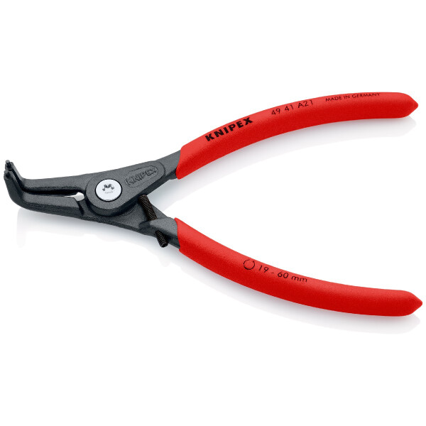 KNIPEX 49 41 A21 Präzisions-Sicherungsringzange für Außenringe auf Wellen mit rutschhemmendem Kunststoff überzogen grau atramentiert 165 mm