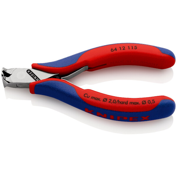 KNIPEX 64 12 115 Elektronik-Vornschneider mit Mehrkomponenten-Hüllen 115 mm