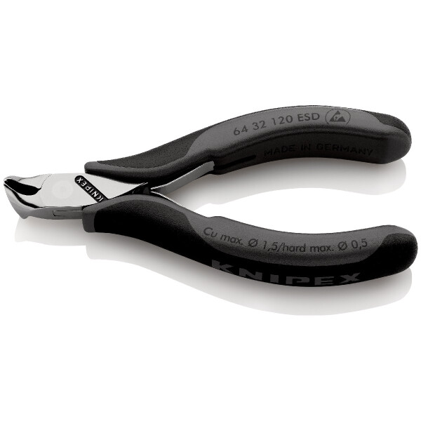 KNIPEX 64 32 120 ESD Elektronik-Vornschneider ESD mit Mehrkomponenten-Hüllen 120 mm