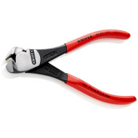 KNIPEX 67 01 160 Kraft-Vornschneider mit Kunststoff überzogen schwarz atramentiert 160 mm