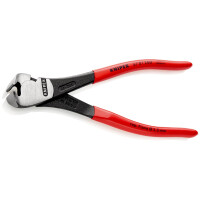 KNIPEX 67 01 200 Kraft-Vornschneider mit Kunststoff überzogen schwarz atramentiert 200 mm