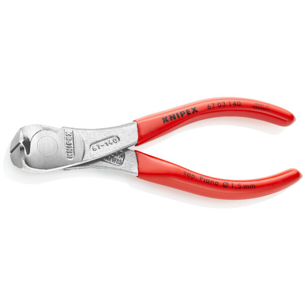 KNIPEX 67 03 140 Kraft-Vornschneider mit Kunststoff überzogen verchromt 145 mm