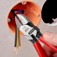 KNIPEX 70 01 160 EAN Seitenschneider mit Kunststoff überzogen schwarz atramentiert 160 mm