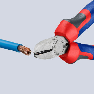 KNIPEX 70 02 125 Seitenschneider mit Comfort-Griffen schwarz atramentiert 125 mm