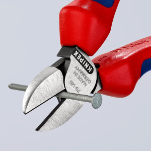 KNIPEX 70 02 140 SB Seitenschneider mit Mehrkomponenten-Hüllen schwarz atramentiert 140 mm
