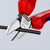 KNIPEX 70 02 140 SB Seitenschneider mit Mehrkomponenten-Hüllen schwarz atramentiert 140 mm