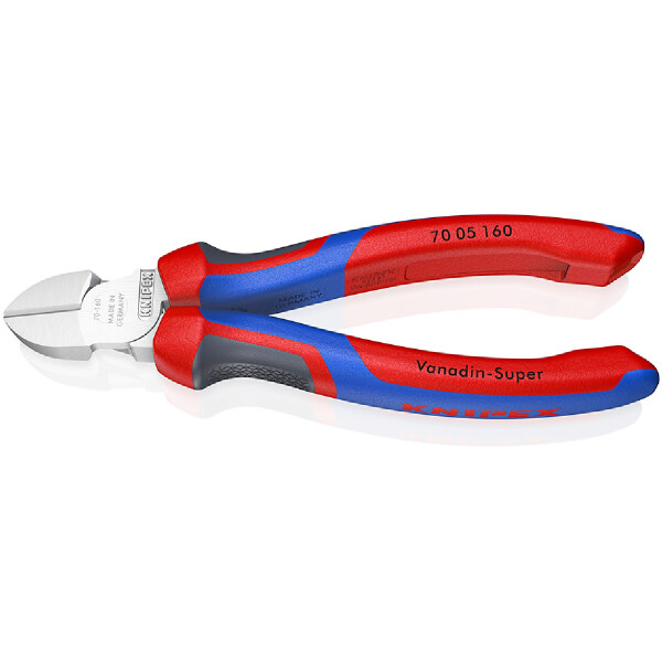 KNIPEX 70 05 160 SB Seitenschneider mit Comfort-Griffen verchromt 160 mm
