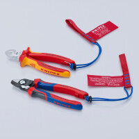 KNIPEX 70 06 160 T Seitenschneider isoliert mit Mehrkomponenten-Hüllen, VDE-geprüft; mit integrierter isolierter Befestigungsöse zum Anbringen einer Absturzsicherung verchromt 160 mm