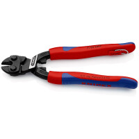 KNIPEX 71 02 200 T BK CoBolt® Kompakt-Bolzenschneider mit schlanken Mehrkomponenten-Hüllen, mit integrierter Befestigungsöse zum Anbringen einer Absturzsicherung schwarz atramentiert 200 mm