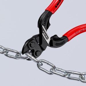 KNIPEX 71 31 160 SB CoBolt® S Kompakt-Bolzenschneider mit Schneidaussparung mit Kunststoff überzogen schwarz atramentiert 160 mm