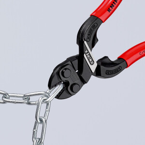 KNIPEX 71 31 160 SB CoBolt® S Kompakt-Bolzenschneider mit Schneidaussparung mit Kunststoff überzogen schwarz atramentiert 160 mm