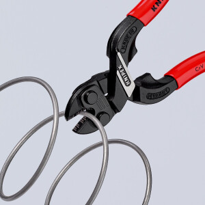 KNIPEX 71 31 160 SB CoBolt® S Kompakt-Bolzenschneider mit Schneidaussparung mit Kunststoff überzogen schwarz atramentiert 160 mm