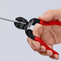 KNIPEX 71 31 160 SB CoBolt® S Kompakt-Bolzenschneider mit Schneidaussparung mit Kunststoff überzogen schwarz atramentiert 160 mm