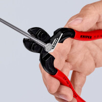 KNIPEX 71 31 160 SB CoBolt® S Kompakt-Bolzenschneider mit Schneidaussparung mit Kunststoff überzogen schwarz atramentiert 160 mm