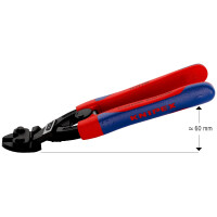 KNIPEX 72 62 200 Kraft-Bündigschneider für Weichmetall und Kunststoff mit schlanken Mehrkomponenten-Hüllen schwarz atramentiert 200 mm