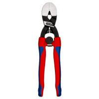 KNIPEX 72 62 200 Kraft-Bündigschneider für Weichmetall und Kunststoff mit schlanken Mehrkomponenten-Hüllen schwarz atramentiert 200 mm