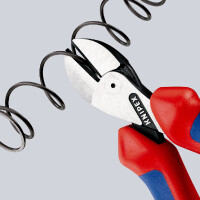 KNIPEX 73 02 160 X-Cut® Kompakt-Seitenschneider hochübersetzt mit Mehrkomponenten-Hüllen schwarz atramentiert 160 mm