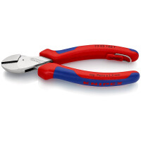 KNIPEX 73 05 160 T BK X-Cut® Kompakt-Seitenschneider mit Mehrkomponenten-Hüllen, mit integrierter Befestigungsöse zum Anbringen einer Absturzsicherung verchromt 160 mm