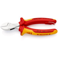 KNIPEX 73 06 160 T X-Cut® Kompakt-Seitenschneider isoliert mit Mehrkomponenten-Hüllen, VDE-geprüft; mit integrierter isolierter Befestigungsöse zum Anbringen einer Absturzsicherung verchromt 160 mm